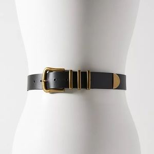 Anthropologie Black Leather Western Belt